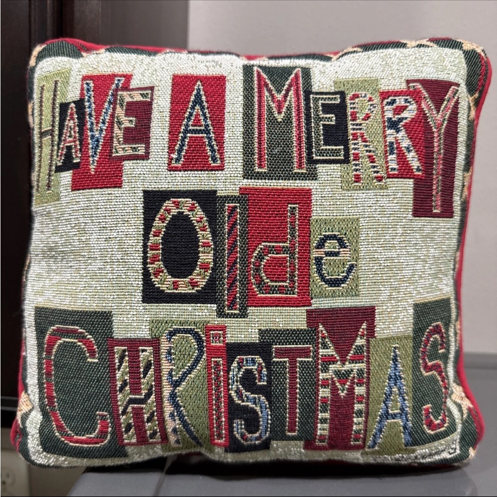 Christmas Tapestry Pillow by Cindy Shamp